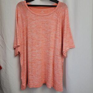🐞St. John's Bay T-shirt 1X Peach-pink stretchy Classic Casual Comfy Rayon